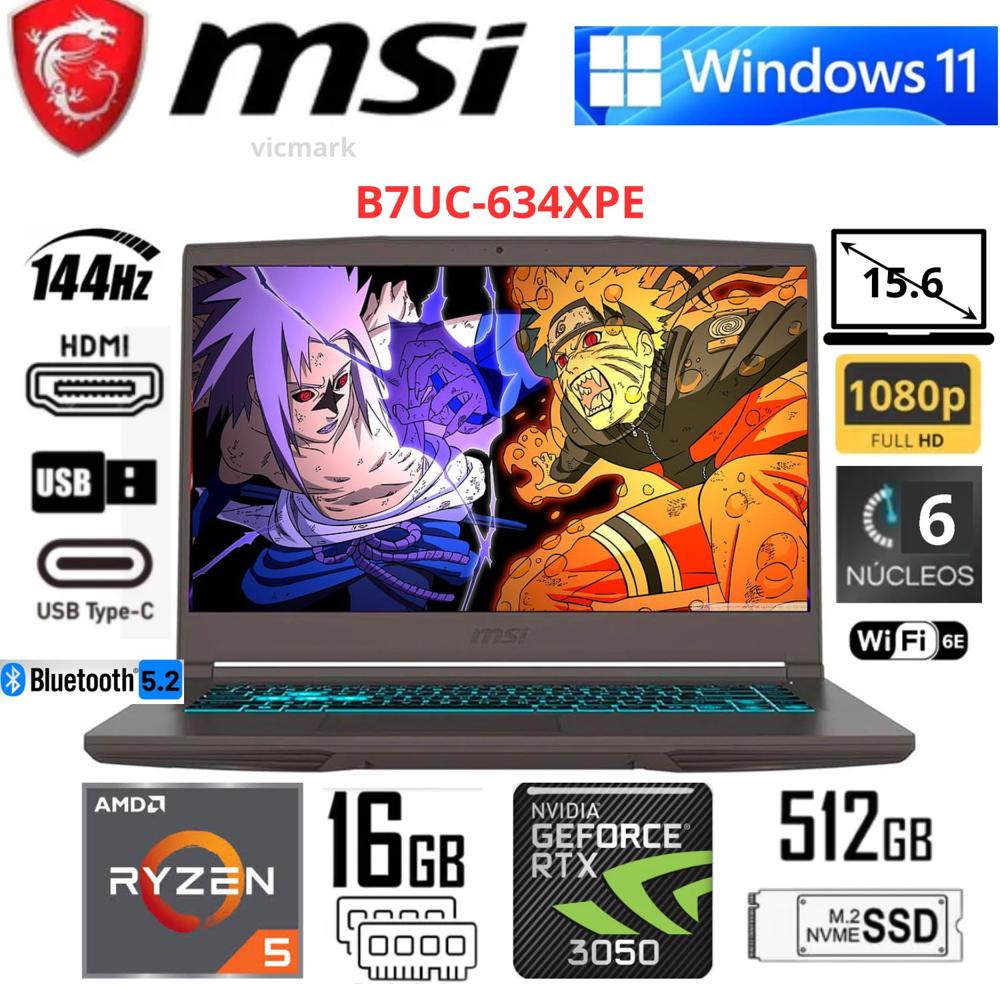 MSI Thin A15 B7UC B7UC-634XPE Ryzen 5 7535HS 16GB 512GB SSD RTX 3050 4GB 144Hz