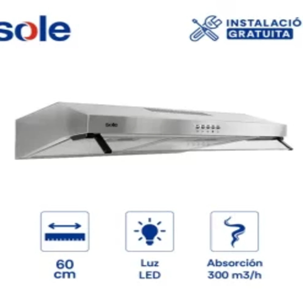 Campana Extractora Roma Sole Acero Inoxidable 60cm TURE15COV2