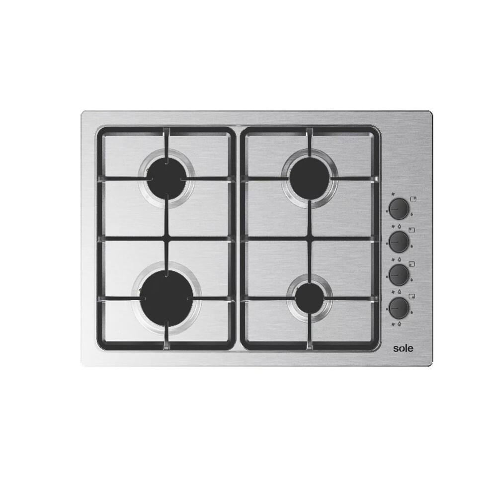 ENCIMERA A GAS 4Q COMPACTA ACERO INOX 65CM  SOLCO048V2