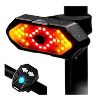 Luz Trasera Bicicleta Con Direccionales Usb Recargable Con Alarma De Advertencia Ipx4 Negro