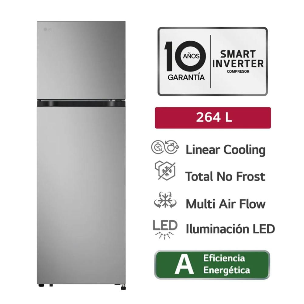 Refrigeradora LG Top Freezer 264LT VT26BPY Plateado