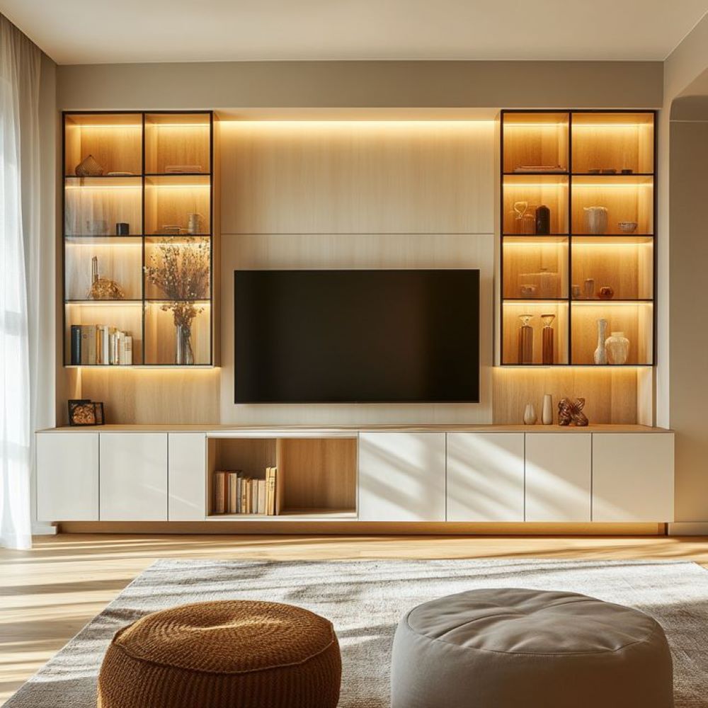 Centro de Entretenimiento Lúmen - Blanco y Marrón Claro