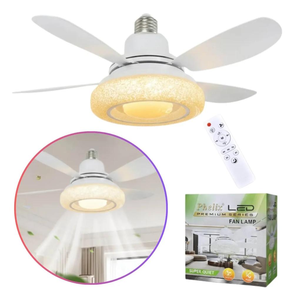 Foco Ventilador LED Premium 2 en 1 Iluminación Regulable Flujo de Aire Ultra Silencioso