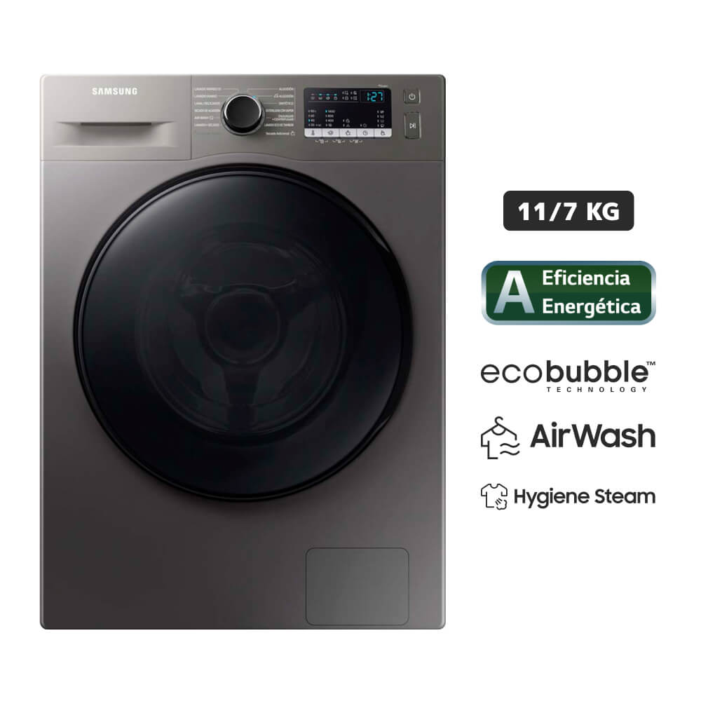 Lavaseca SAMSUNG Carga Frontal 11 Kg/7 Kg WD11T4046BX Inox Lavaseca SAMSUNG Carga Frontal 11 Kg/7 Kg WD11T4046BX Inox
