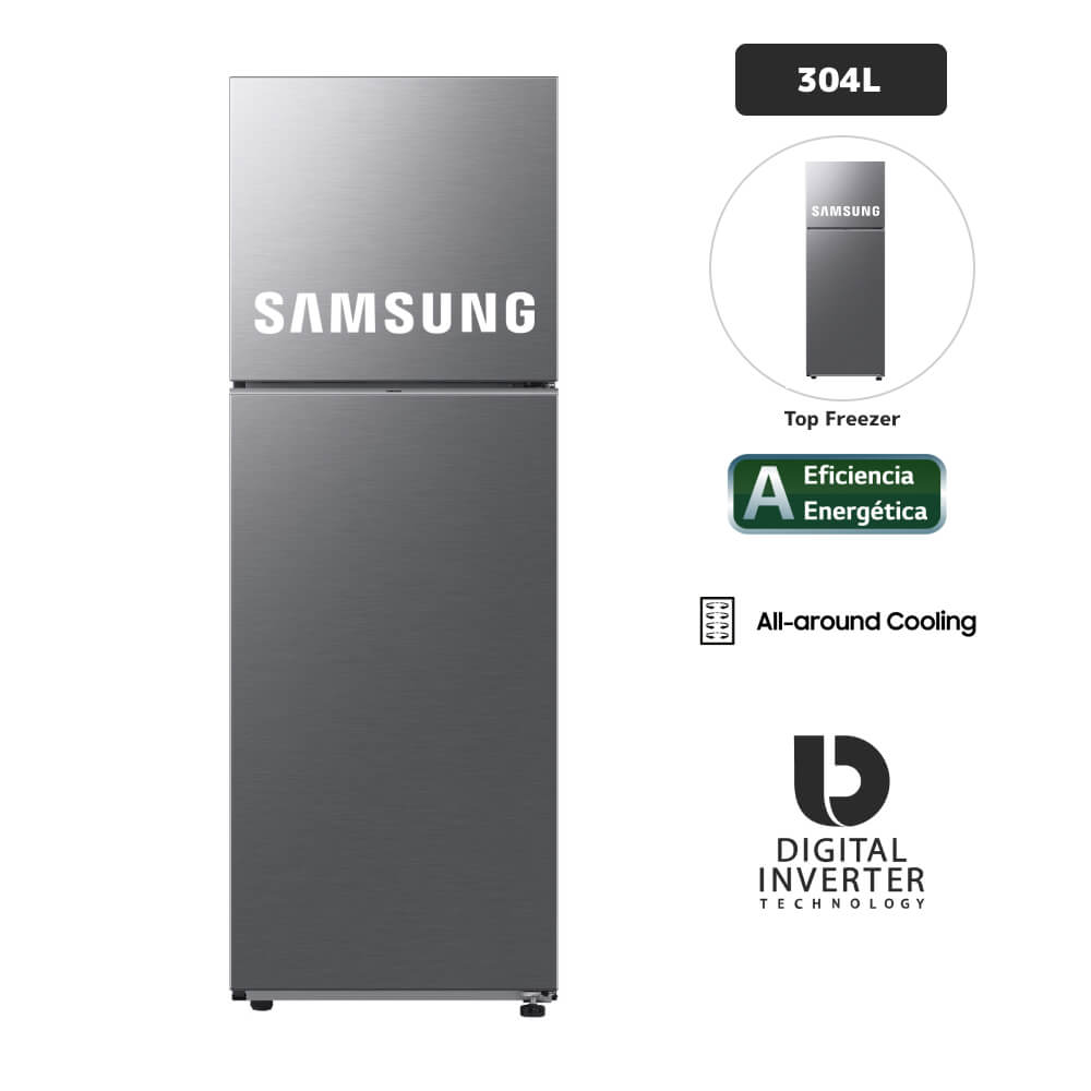 Refrigeradora Samsung All Around Cooling 304Lt Inox RT31DG5120S9PE Refrigeradora Samsung All Around Cooling 304Lt Inox RT31DG5120S9PE