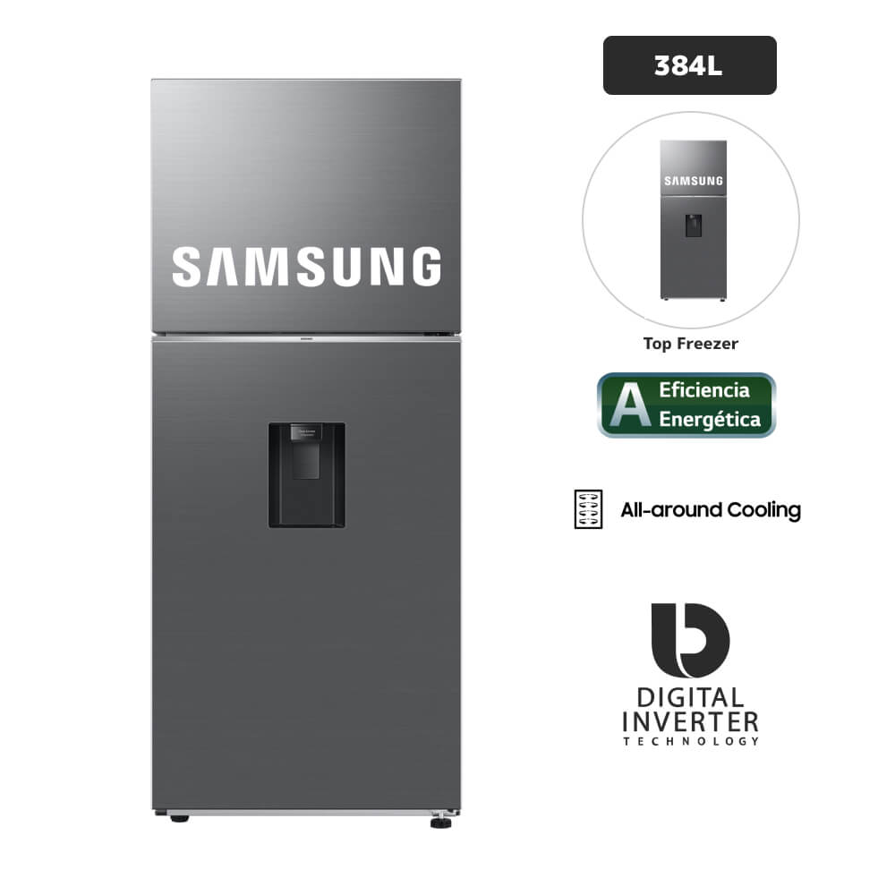 Refrigeradora Samsung All Around Cooling 384Lt Plata RT38DG6730S9PE