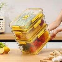 Set De 4 Tápers Herméticos De Calidad Premium Amarillo  327MAM01