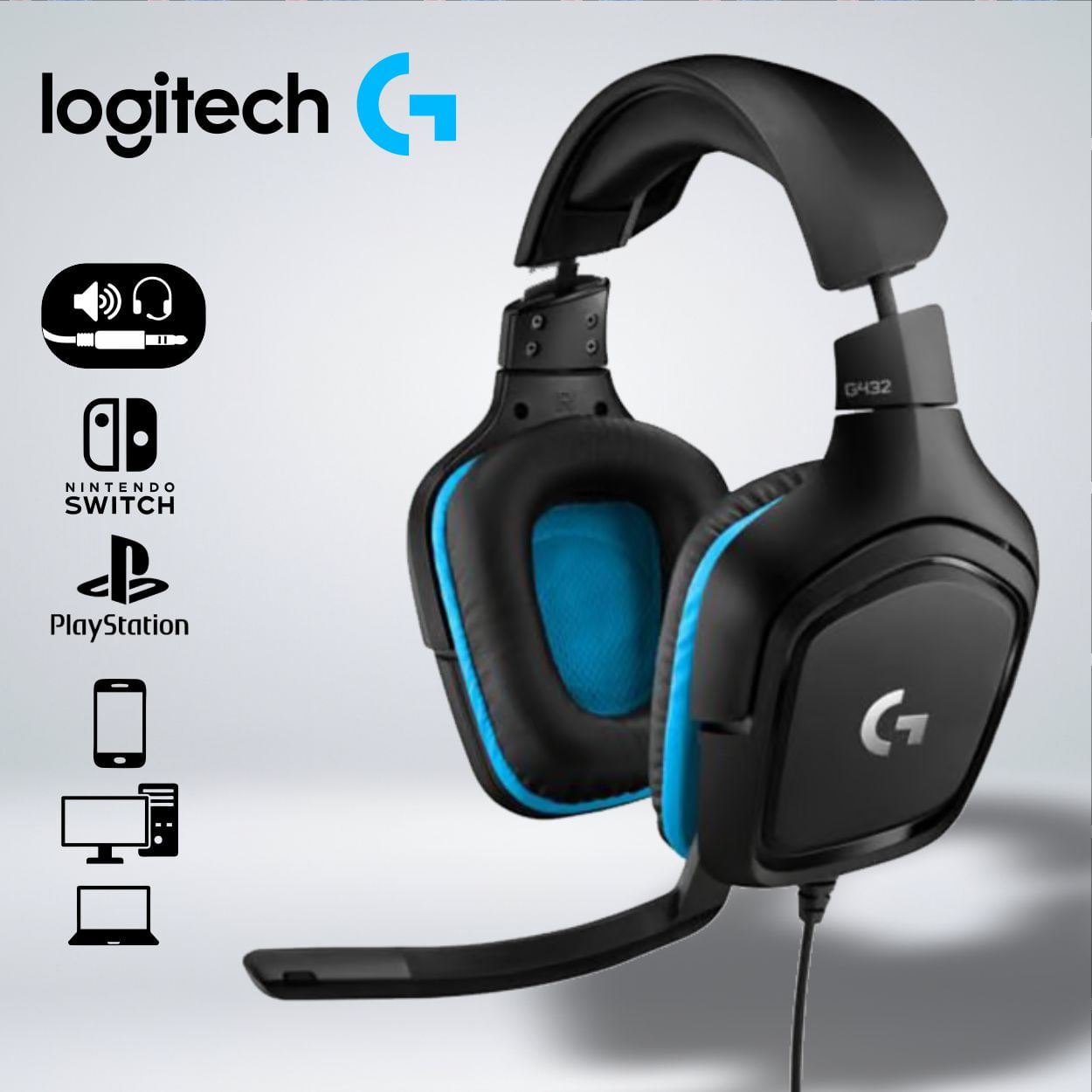 AUDIFONO GAMER LOGITECH G432 SONIDO SURROUND MULTIPLATAFORMA