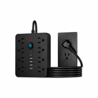 Multipuerto de carga 14en1 8AC 6USB 250V 1.5mPLS-141 Negro