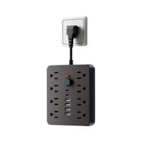 Multipuerto de carga 14en1 8AC 6USB 250V 0.08m PLS-141 Negro