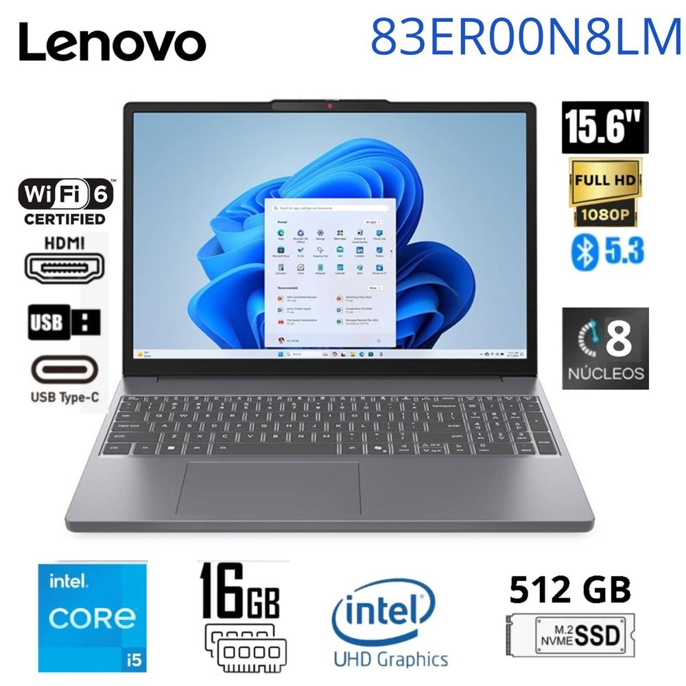 NB LENOVO IDEAPAD SLIM 3 15IAH8 I5-12450H 16GB SSD512GB 15.6 Pulg 83ER00N8LM