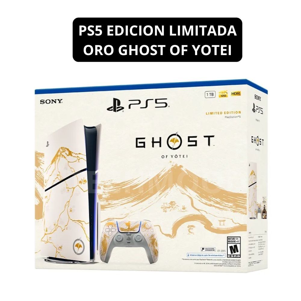 CONSOLA PS5 SLIM ESTANDAR 1TB CON LECTOR - EDICIÓN LIMITADA ORO GHOST OF YOTEI