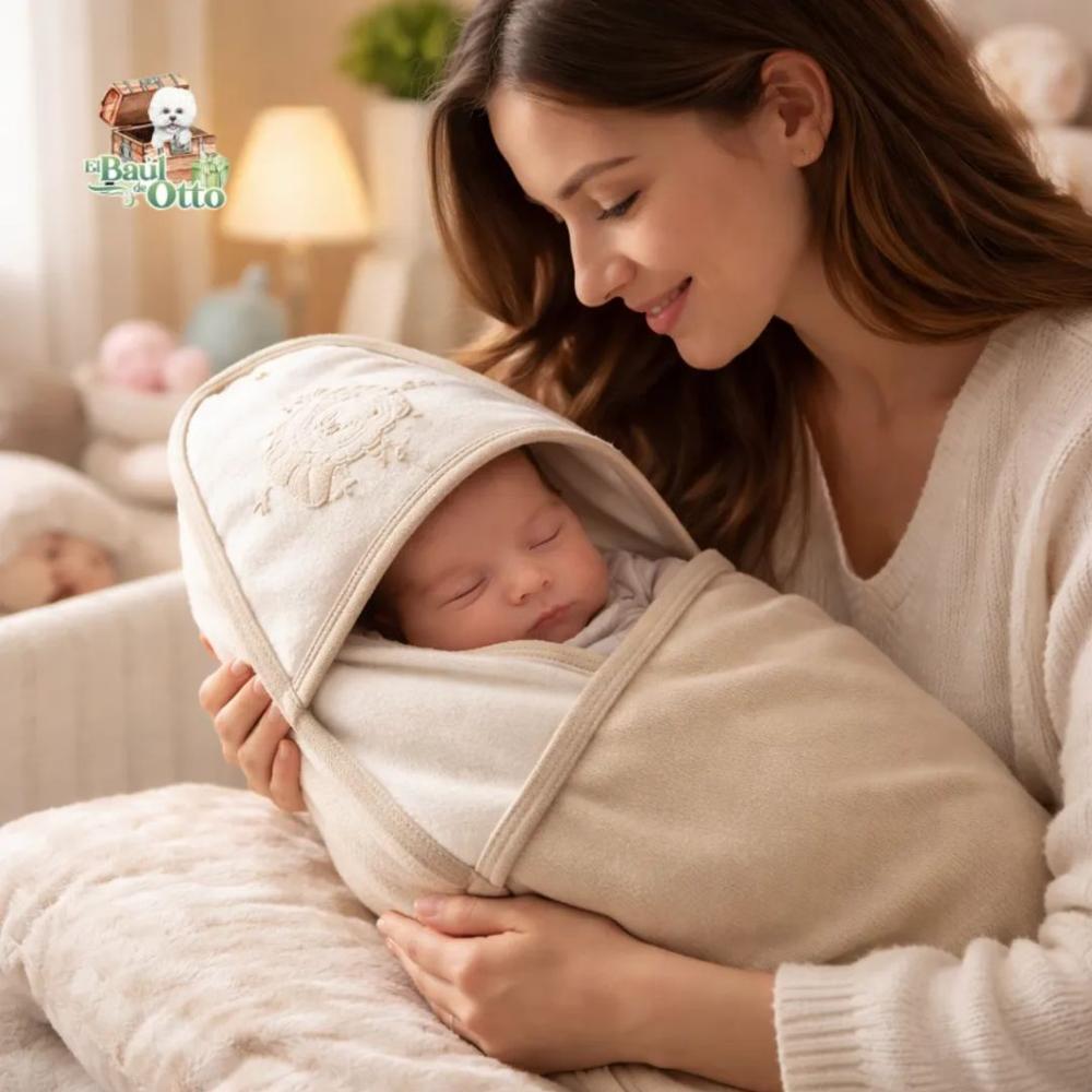 colcha Manta Algodón para Bebé Beige leon