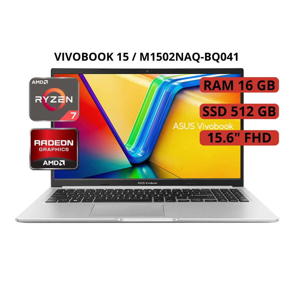Laptop ASUS VIVOBOOK 15 AMD RYZEN 7 RAM 16GB SSD 512 GB 15.6 FHD -90NB1842-M00220