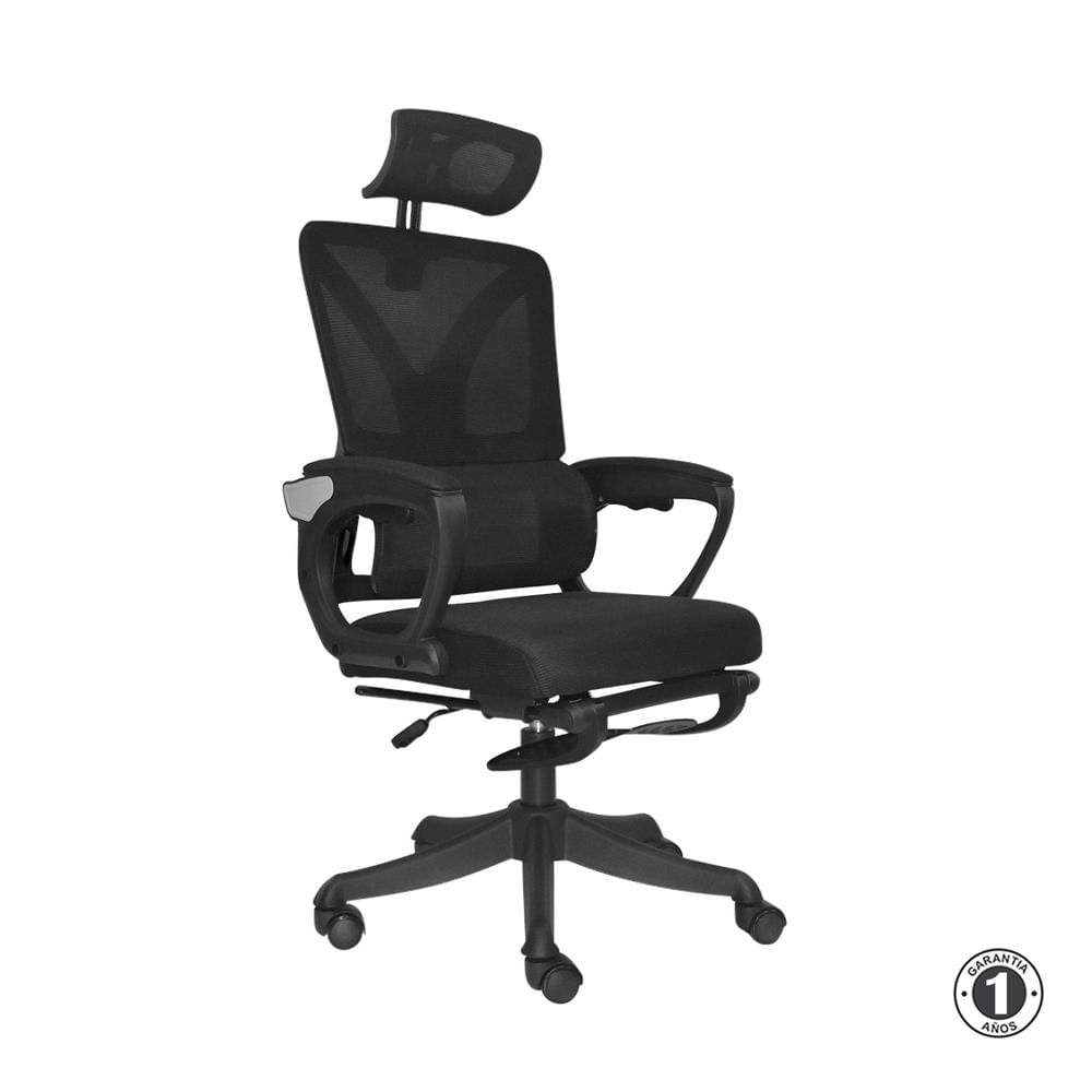 Silla Ergonómica Evox Posapiés Negro Althea Confort