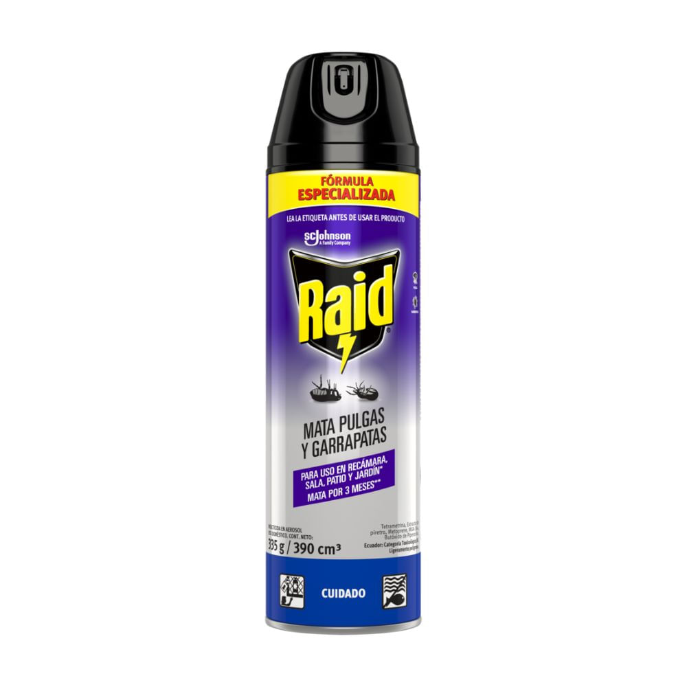 Insecticida Raid Pulgas y Garrapatas 390ml