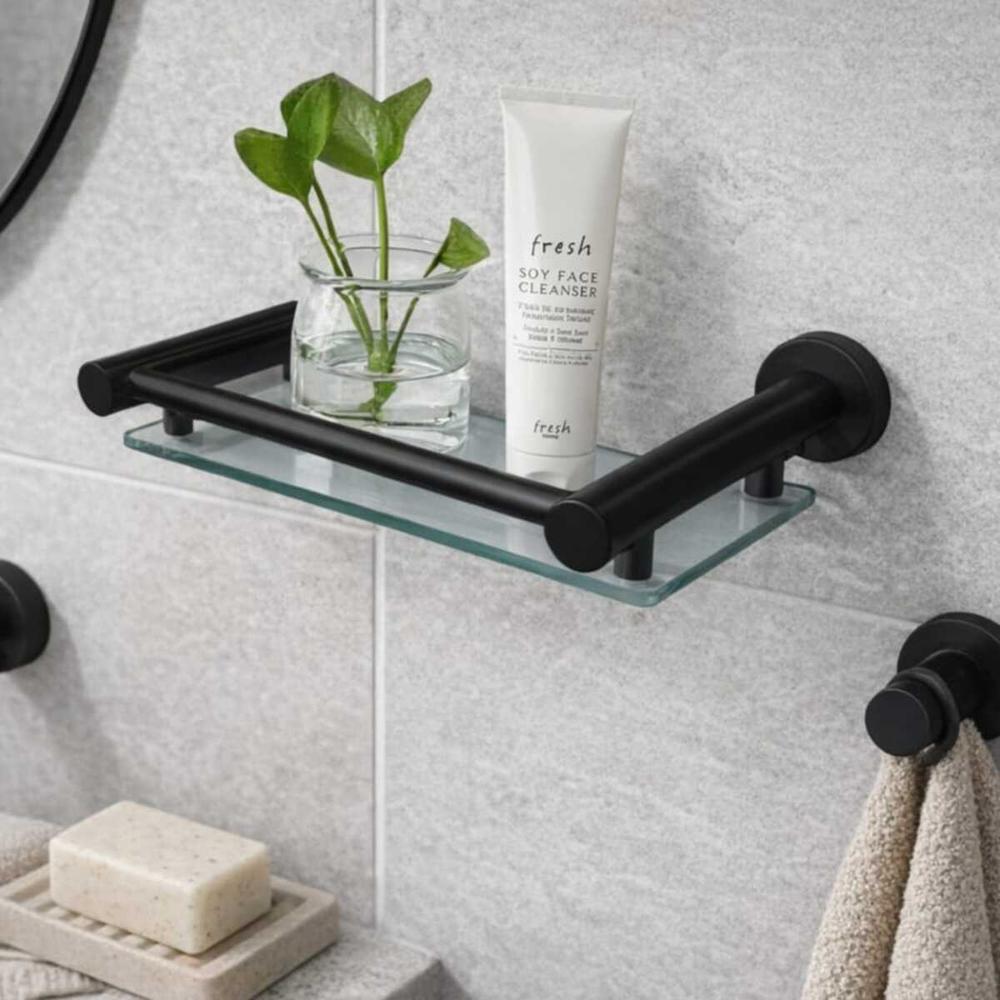 REPISA DE ACERO INOXIDABLE 30CM NEGRO MATE