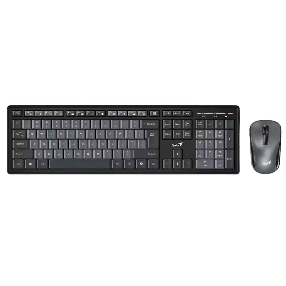 Kit Teclado y Mouse Genius Smart KM-8200 AI Copilot Inalambrico Gris