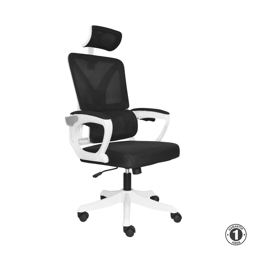 Silla Ergonómica Evox Presidente Blanco y Negro Ofideas