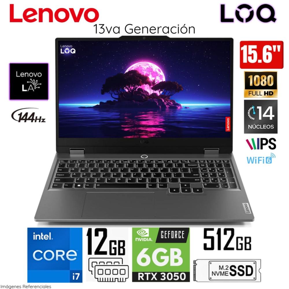 Laptop Lenovo LOQ 15IRX9 Intel Core i7-13650HX 12GB RAM 512GB SSD 15.6 Pulg  RTX3050-6GB  83DV00FHLM