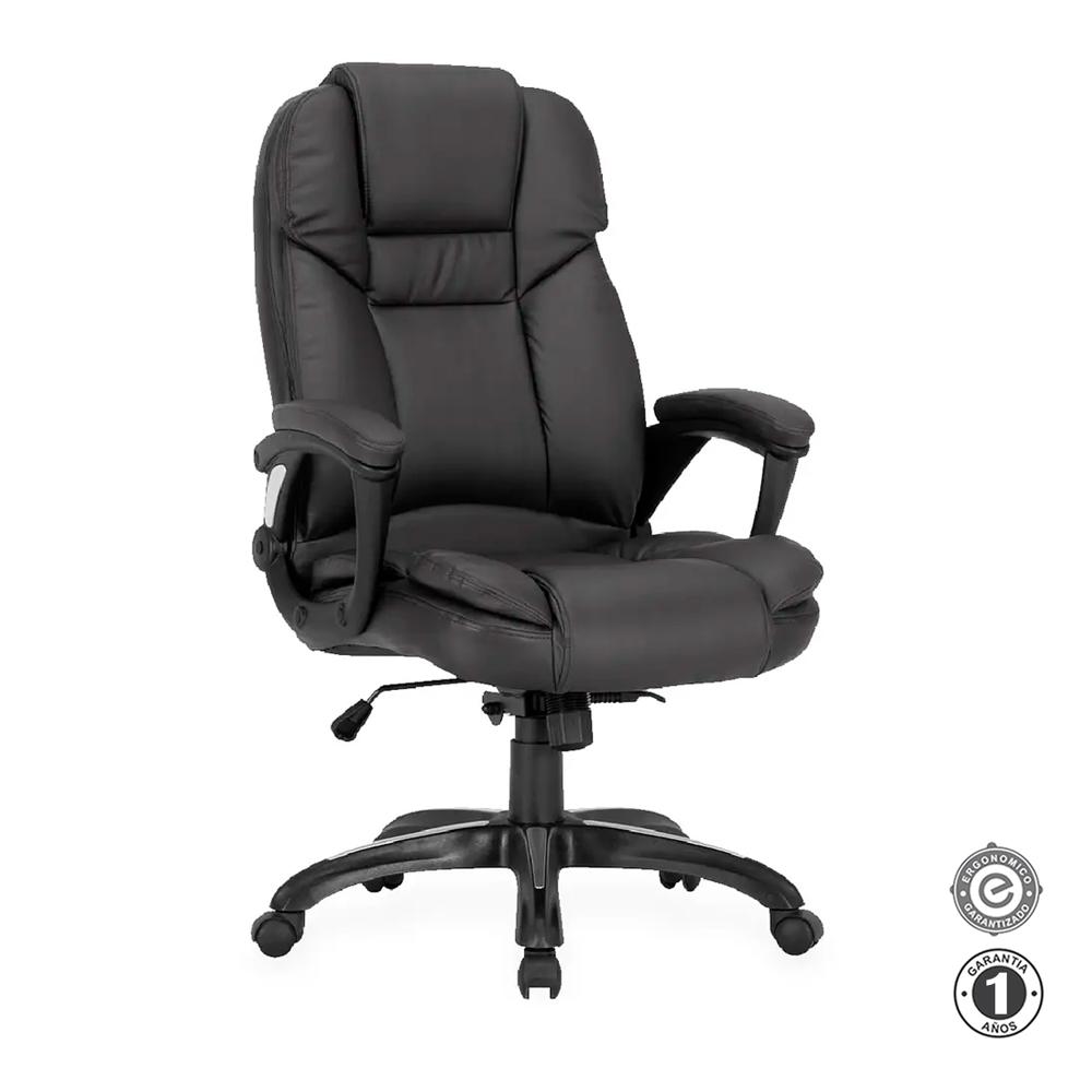 Silla Ergonómica Premium Presidente Cuero Negro Ofideas