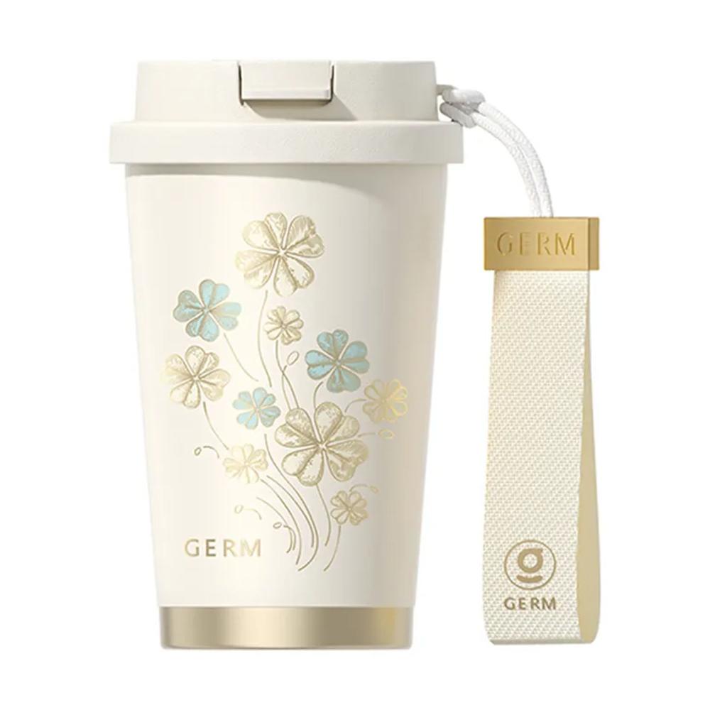 Vaso Térmico Germ Trébol Blanco 390ml Acero Inoxidable