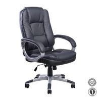 Silla Ergonómica Lux Presidente Cuero Negro Ofideas