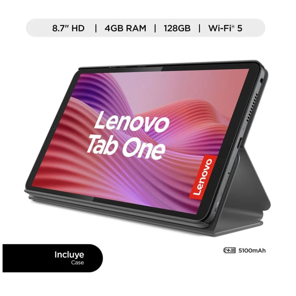 Tablet Lenovo Tab One 8.7 4GB 128GB Luna Grey Con Folio Case