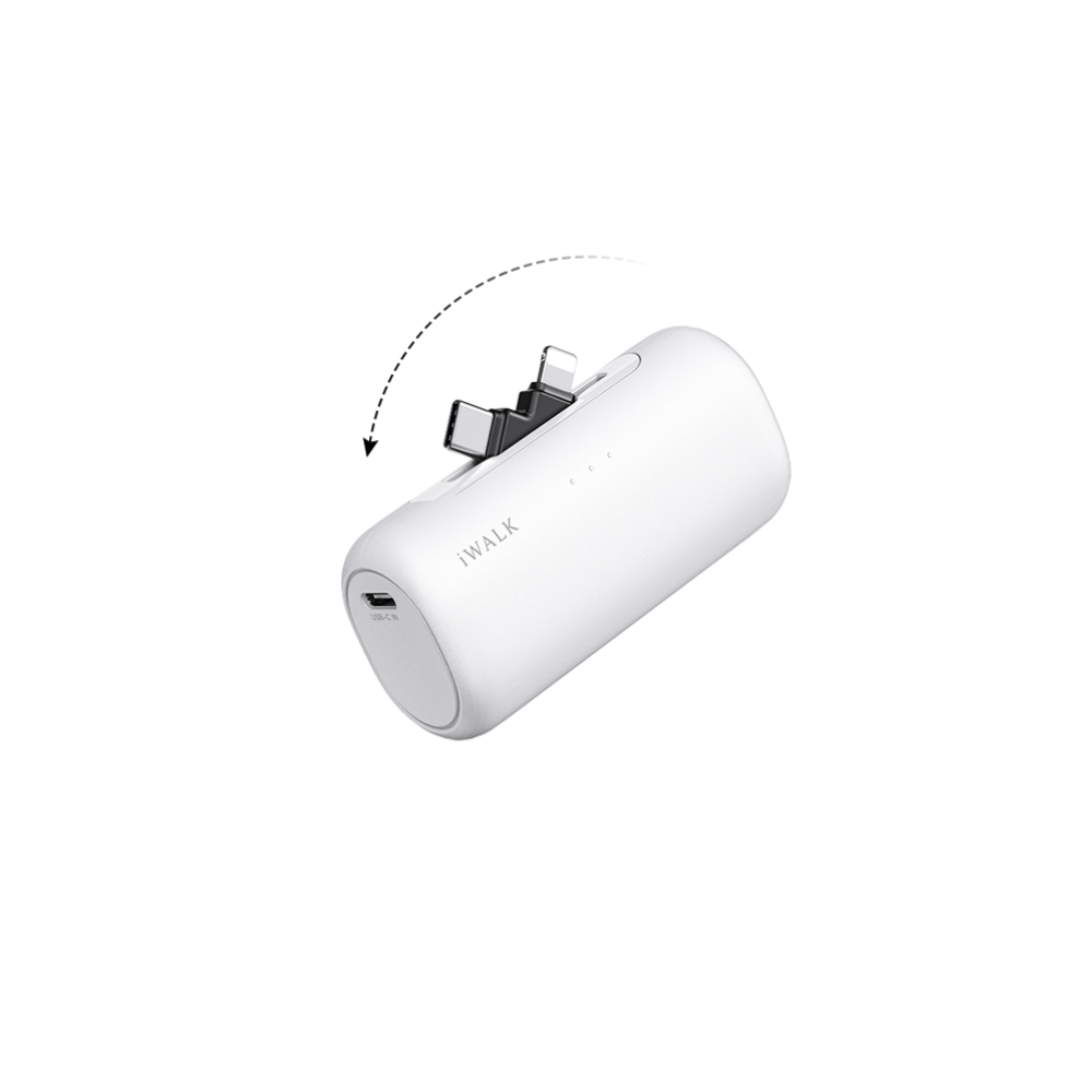 Cargador Portátil iWALK 2 en 1 Enchufe Lightning  USB C Integrado