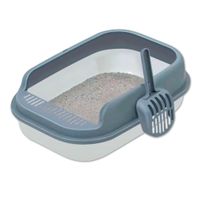 Arenero para gato grande - Gris con base blanca