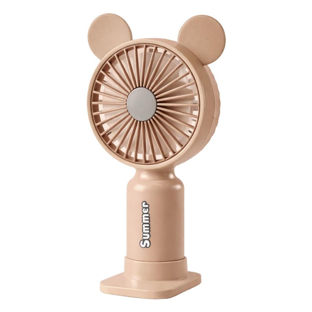 Ventilador de Mano Portátil USB Recargable con Luz LED y 2 Velocidades NO933-158 Marrón