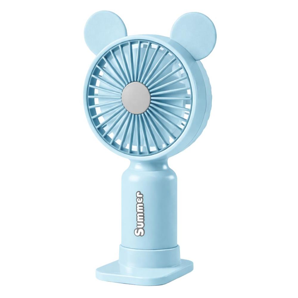 Ventilador de Mano Portátil USB Recargable con Luz LED y 2 Velocidades NO933-158 Celeste