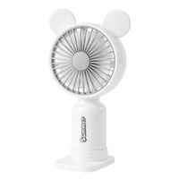 Ventilador de Mano Portátil USB Recargable con Luz LED y 2 Velocidades NO933-158 Blanco