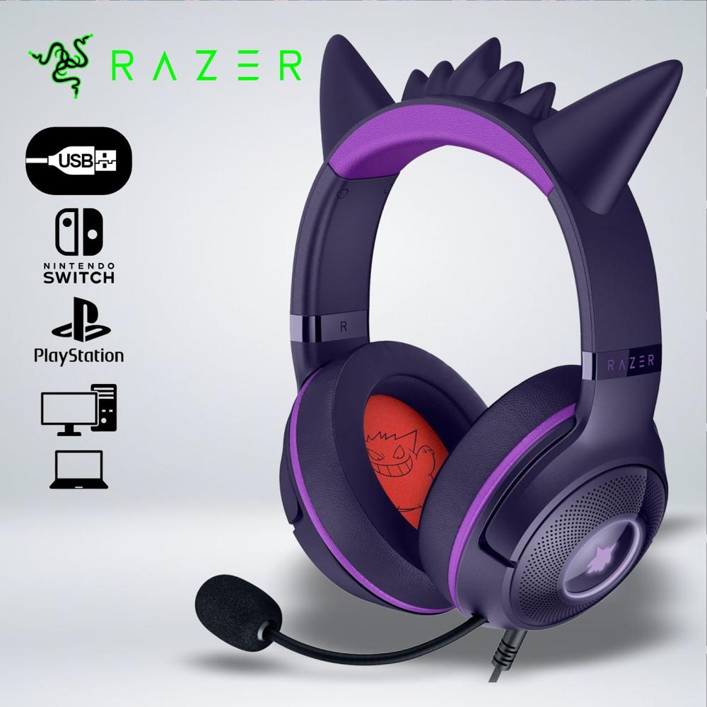 AUDIFONO GAMER RAZER KITTY V2 USB GENGAR SPIKES MICROFONO HYPERCLEAR SONIDO 7.1
