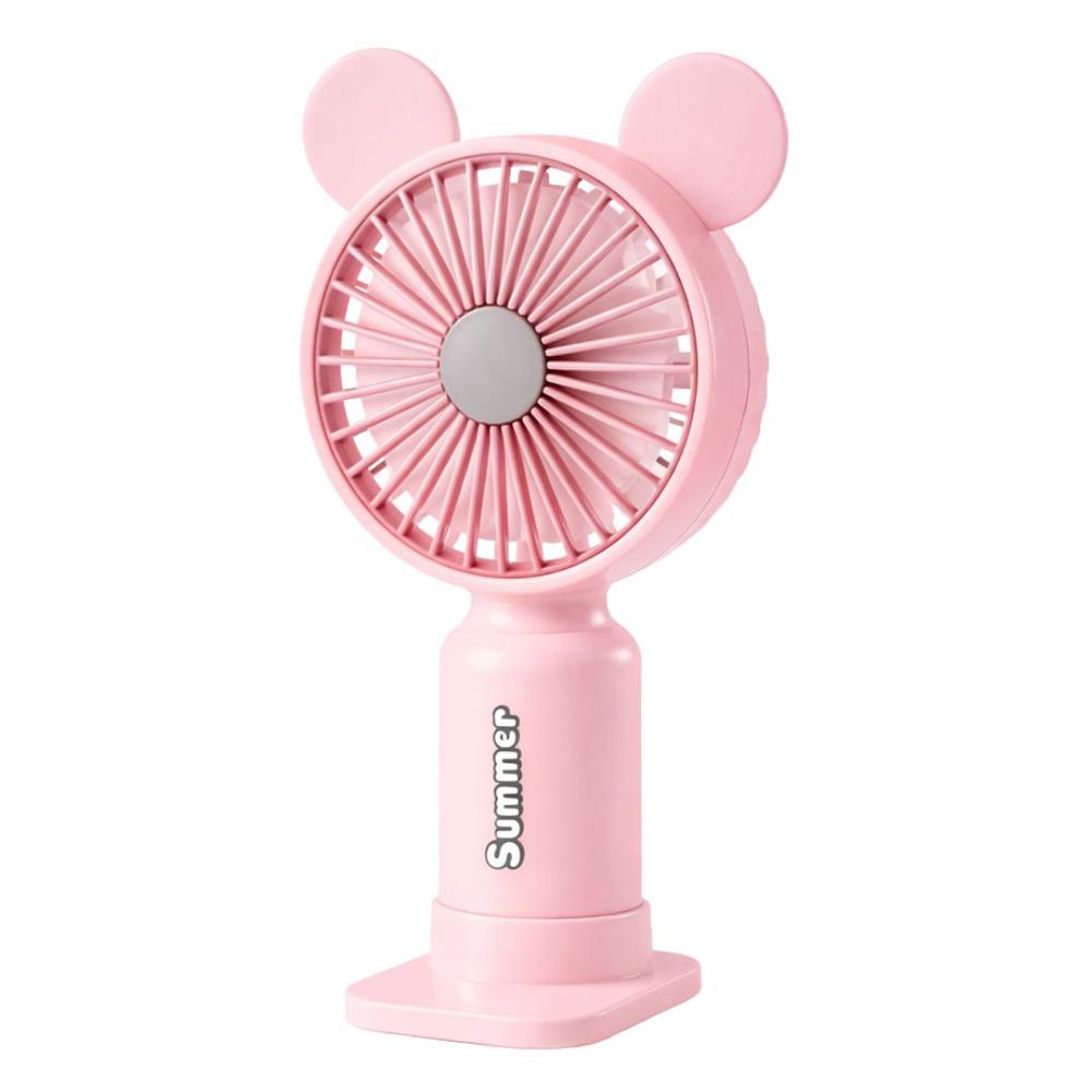 Ventilador de Mano Portátil USB Recargable con Luz LED y 2 Velocidades NO933-158 Rosado