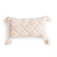 Cojín Deco Estilo Nórdico Rombos Borlas 35x55cm