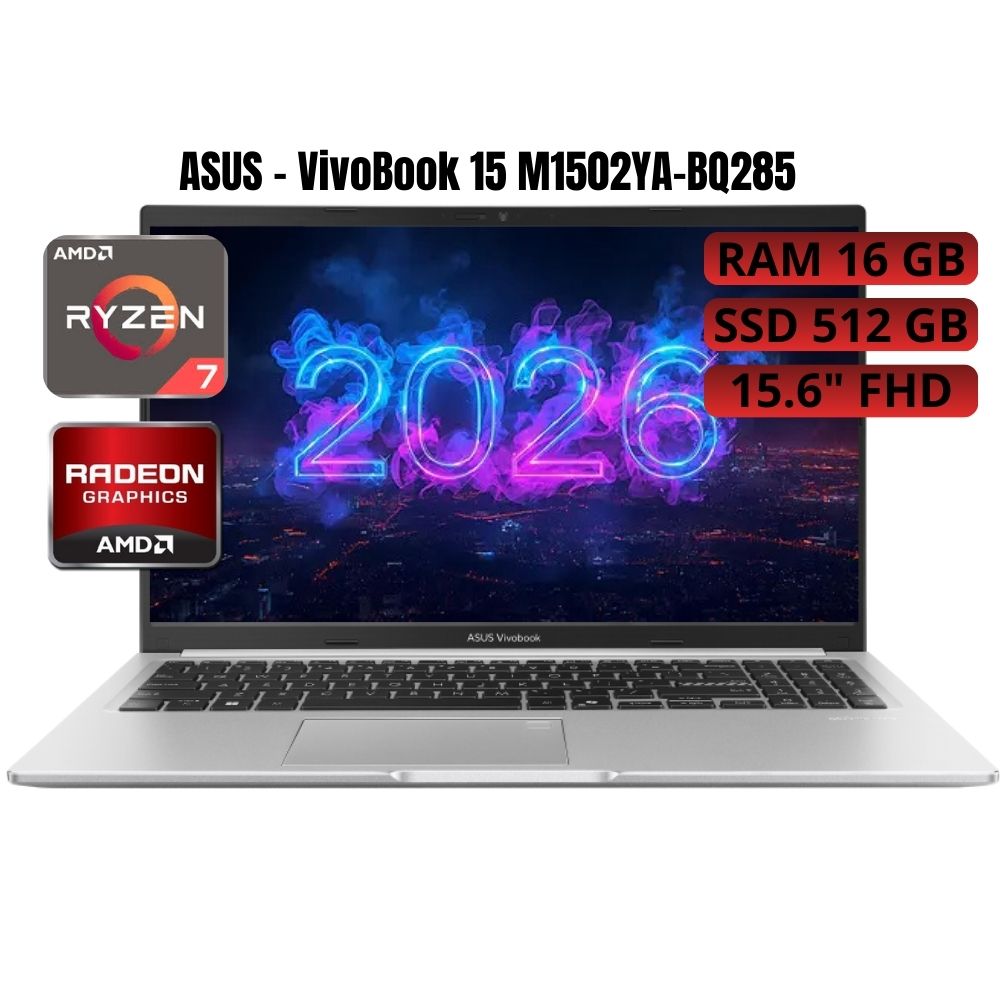 Laptop ASUS VivoBook 15 M1502YA-BQ285  AMD RYZEN 5 RAM  16GB  SSD 512 GB -90NB0X22-M018U0