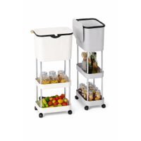 Carrito Organizador Cocina 3 Niveles Tapa Superior Ruedas Giratorias Ahorro Espacio Multifuncional