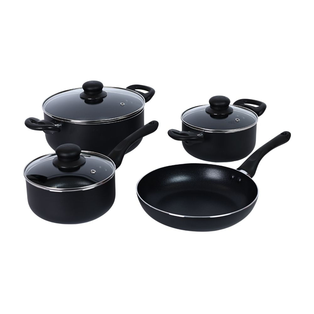 Juego de Ollas Orange Plus 7 Piezas Negra