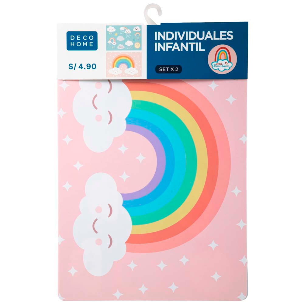 Set DECO HOME x2 Individuales Infantil Rainbow