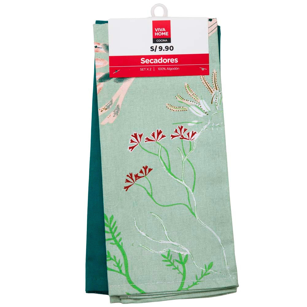 Set Secadores Algodón VIVA HOME x2un Verde