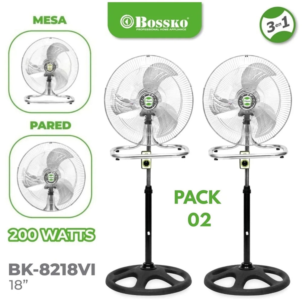 Pack de Ventilador Semi-Industrial 3 en 1 BOSSKO 8218VI