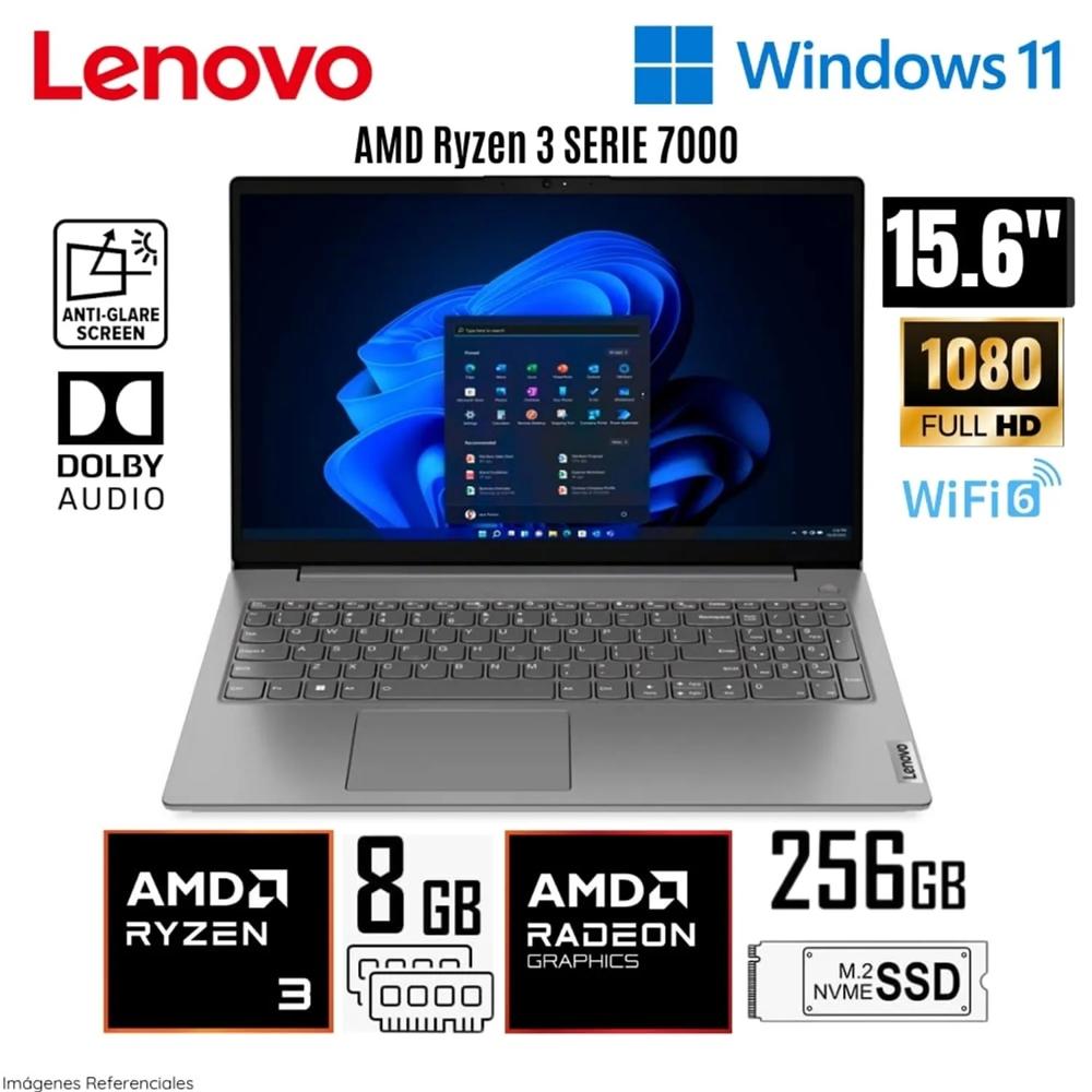 Laptop Lenovo 15.6 Ryzen 3 Serie 7000 8GB RAM 256GB SSD Full HD Windows 11
