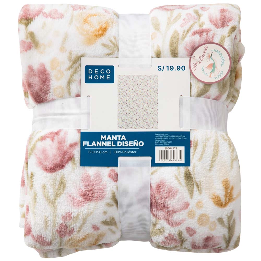 Manta Flannel Ave de Ensueño DECO HOME (Modelos Aleatorios)