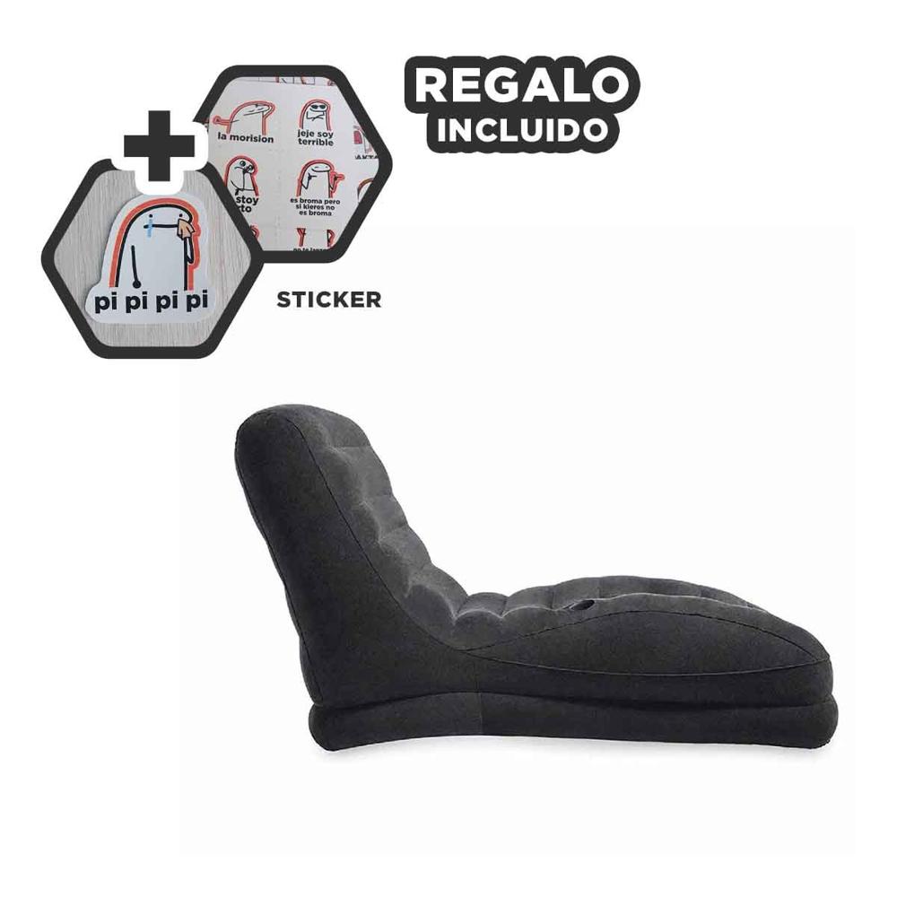 Asiento Inflable Negro para Hogar Versatil y Comodo para Relajarse Y+Regalo Sticker
