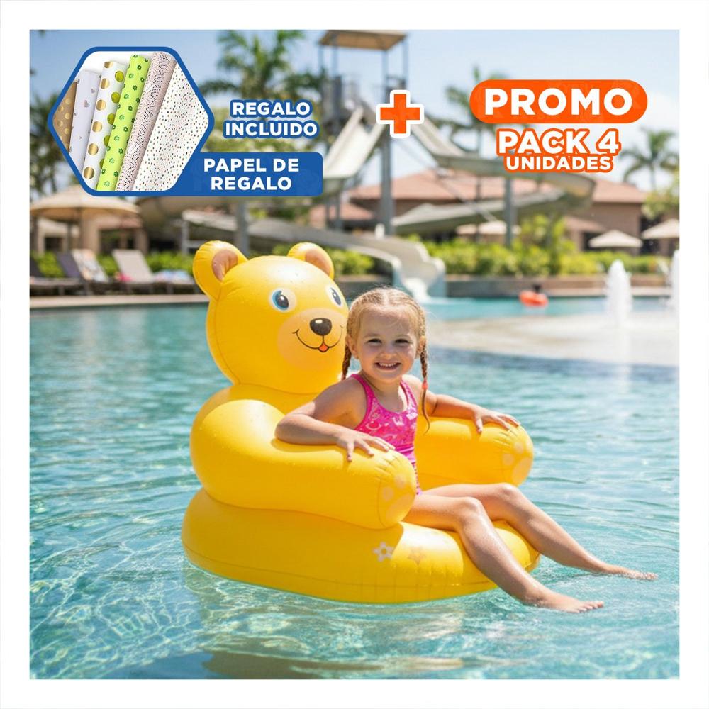 Pack4 Asiento Infantil para Descanso Inflable y Ligero Y+Papel Regalo