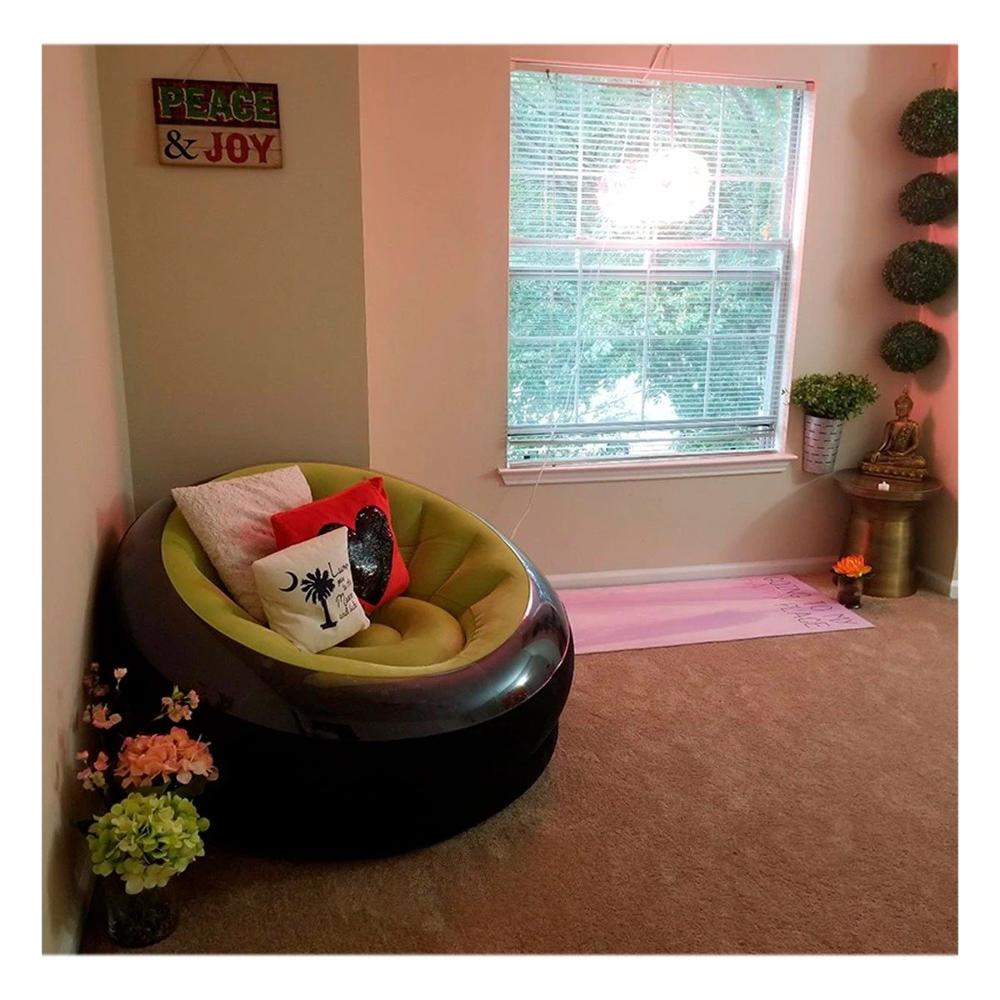 Sofa Inflable Verde para Hogar y Espacios de Descanso