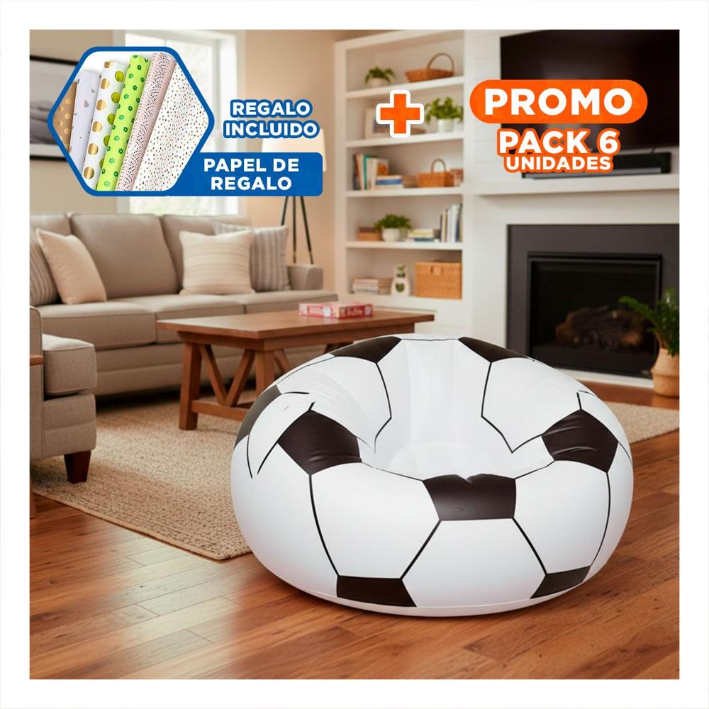 Pack6 Sofa Pelota Inflable para Entretenimiento y Descanso Y+Papel Regalo