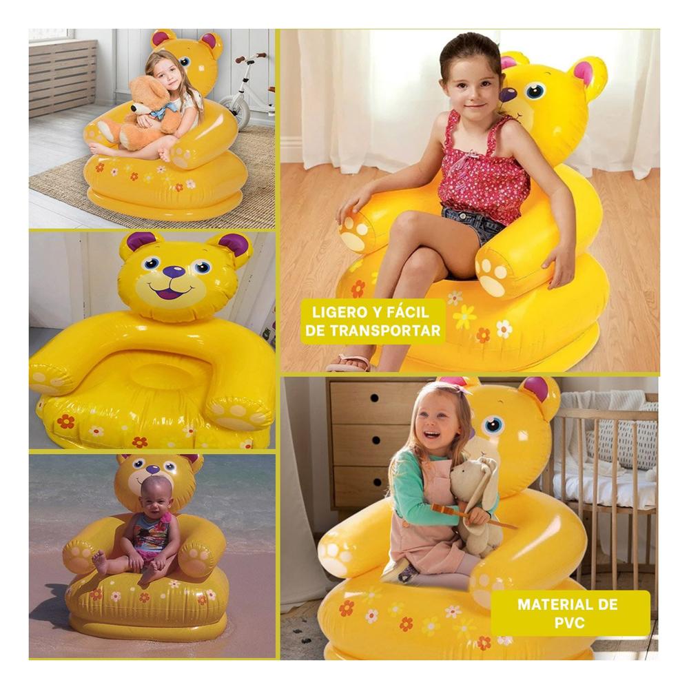Pack4 Butaca Inflable para Ninos con Uso en Casa y Areas de Juego Y+Regalo Sticker