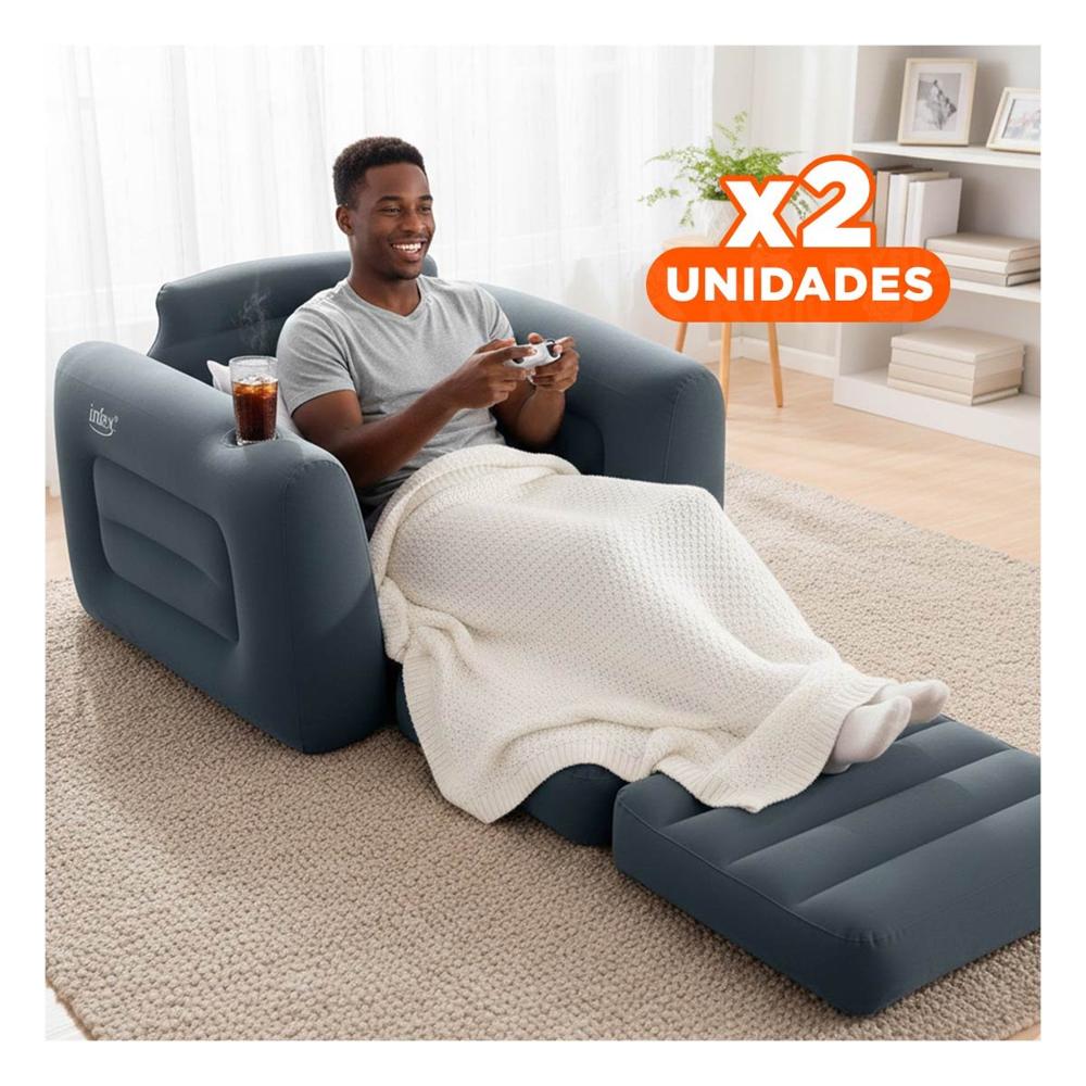 Pack2 Sofa Portatil Inflable para Ambientes del Hogar Y+Regalo Sticker